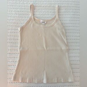 Mate the label Women's Cream Ribbed Tank Top, size, medium, like new